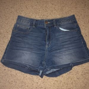 Refuge high waisted dark wash denim shorts